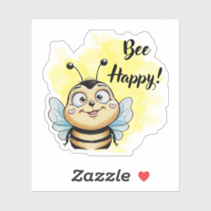 Wees blij! Cartoon bij Sticker