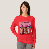 Wees blij chipmunks met aardbeien milkshakes t-shirt (Voorkant volledig)