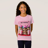 Wees blij chipmunks met aardbeien milkshakes t-shirt (Voorkant volledig)