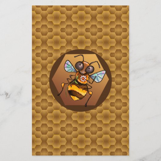 Wees blij! Cute Honey Bee Briefpapier (Achterkant)