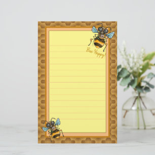 Wees blij! Cute Honey Bee Briefpapier