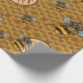 Wees blij! Cute Honey Bee Cadeaupapier (Hoek)