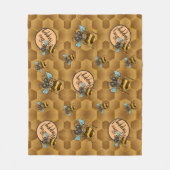 Wees blij! Cute Honey Bee Fleece Deken (Voorkant)
