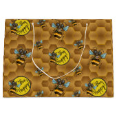 Wees blij! Cute Honey Bee Large Gift Bag Groot Cadeauzakje (Voorkant)