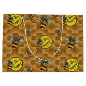 Wees blij! Cute Honey Bee Large Gift Bag Groot Cadeauzakje (Achterkant)