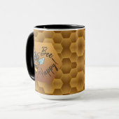 Wees blij! Cute Honey Bee Mok (Voorkant links)