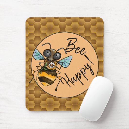 Wees blij! Cute Honey Bee Muismat (Met muis)