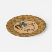 Wees blij! Cute Honey Bee Papieren Bordje (Gekanteld)