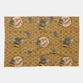 Wees blij! Cute Honey Bee Theedoek (Horizontaal)