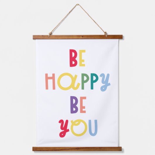 Wees blij dat je bent hangend wandkleed (Voorkant)