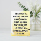 Wees blij dat je een prijsopgave hebt briefkaart (Staand voorkant)