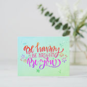 Wees blij dat je helder bent, wees positief en fee briefkaart (Staand voorkant)