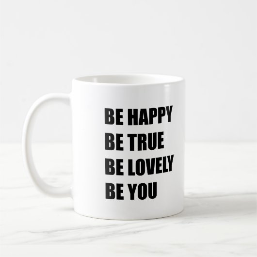 Wees blij dat je mooi bent. koffiemok (Links)