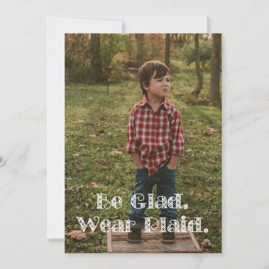 Wees blij. Draag Vakantiekaart Feestdagenkaart (Voorkant)