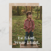 Wees blij. Draag Vakantiekaart Feestdagenkaart (Voorkant / Achterkant)