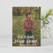 Wees blij. Draag Vakantiekaart Feestdagenkaart (Staand voorkant)