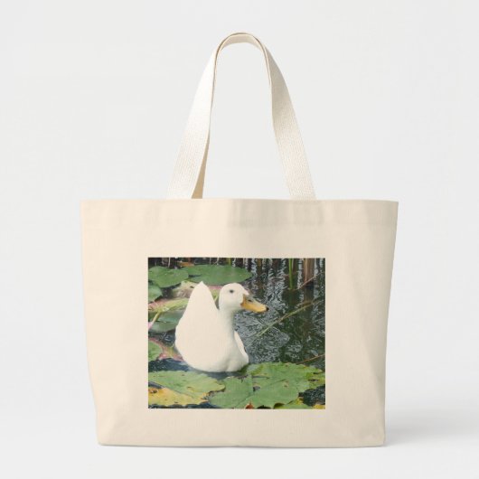 Wees blij Duck Grote Tote Bag (Voorkant)