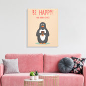 Wees blij en Drink koffie Canvas Afdruk (Insitu (Woonkamer))