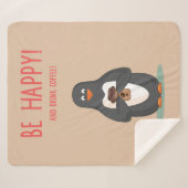Wees blij en Drink koffie Sherpa Deken (Voorkant (horizontaal))