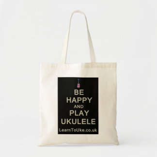 Wees blij en speel Ukulele Tote Bag