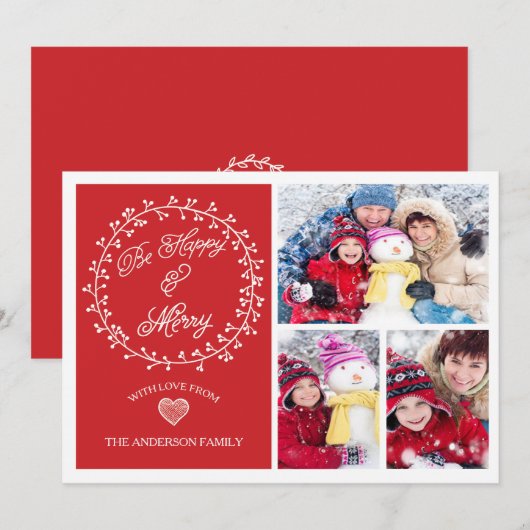 Wees blij en vrolijk Kerstkaart (Voorkant / Achterkant)