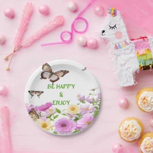 Wees blij & geniet papieren bordje (Feest)