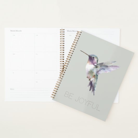 Wees Blij Groen Paarse Kolibrie Planner (Display)