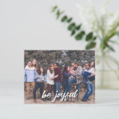 Wees blij in het Witte Horizontale Foto-Briefkaart Briefkaart (Staand voorkant)