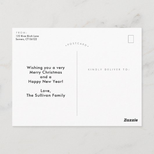 Wees blij in het Witte Horizontale Foto-Briefkaart Briefkaart (Achterkant)