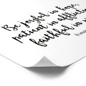 Wees blij in Hope, patiënt in dossier, trouw Poster (Hoek)