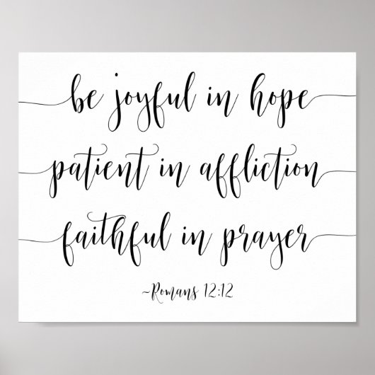 Wees blij in Hope Patient, Romans 12:12 Poster (Voorkant)