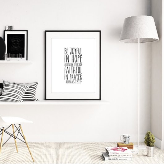 Wees blij in Hope Patient, Romans 12:12 Poster
