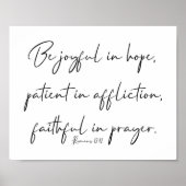 Wees blij in Hope Patient, Romans 12:12 Poster (Voorkant)