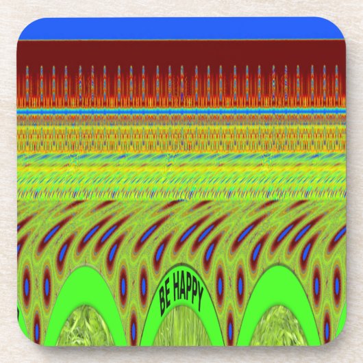 Wees blij Kleurrijke Polka Dot Motief Gift Bier Onderzetter (Voorkant)