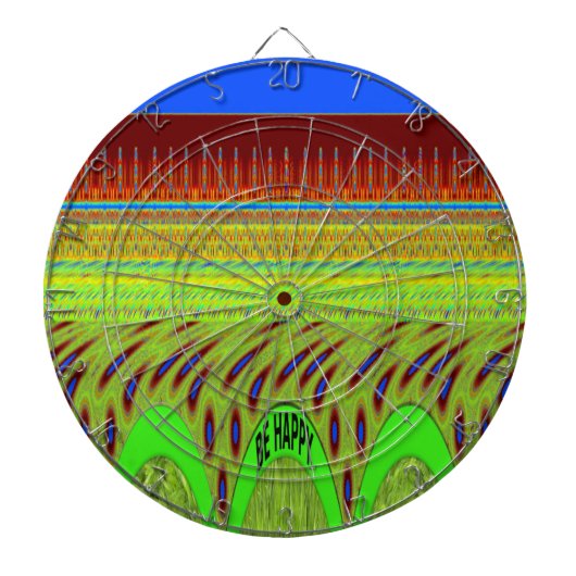 Wees blij Kleurrijke Polka Dot Motief Gift Dartbord (Voorkant)