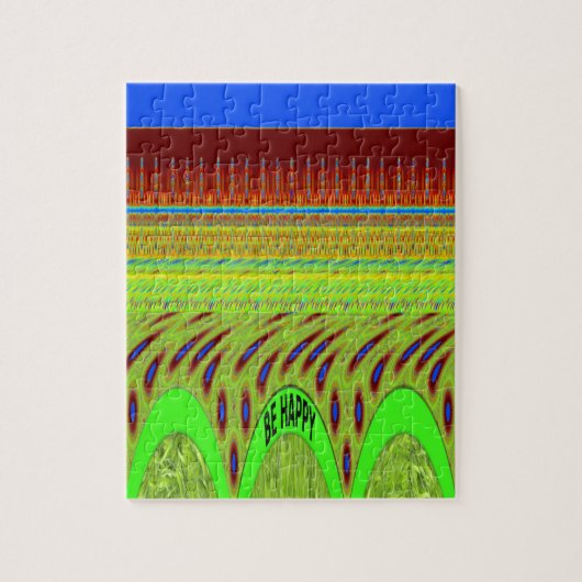 Wees blij Kleurrijke Polka Dot Motief Gift Legpuzzel (Verticaal)