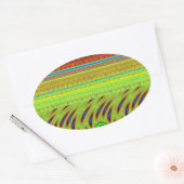 Wees blij Kleurrijke Polka Dot Motief Gift Ovale Sticker (Envelop)