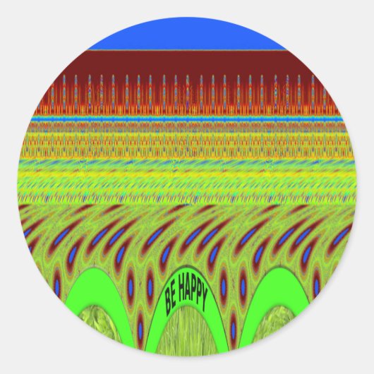 Wees blij Kleurrijke Polka Dot Motief Gift Ronde Sticker (Voorkant)