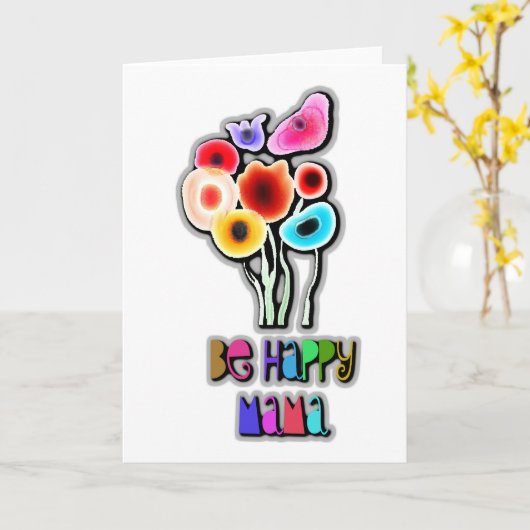 Wees blij mama kaart (Gele Bloem)