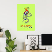 Wees blij met Alien, Abstract Poster (Thuiskantoor)