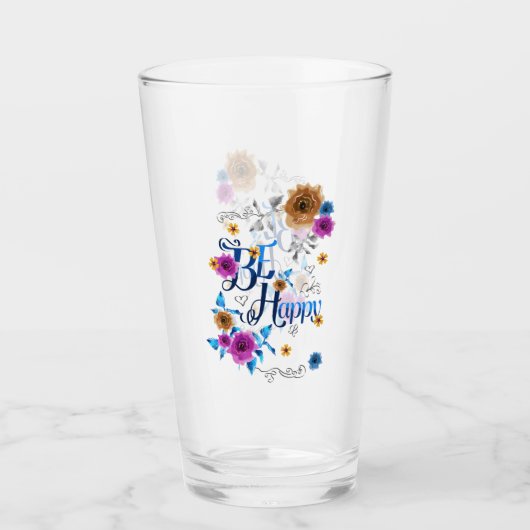 Wees blij met de blauwe Paarse goudbloemen van de  Glas (Voorkant)