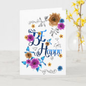 Wees blij met de blauwe Paarse goudbloemen van de Kaart (Gele Bloem)