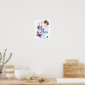 Wees blij met de blauwe Paarse goudbloemen van de  Poster (Keuken)