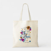 Wees blij met de blauwe Paarse goudbloemen van de  Tote Bag (Achterkant)