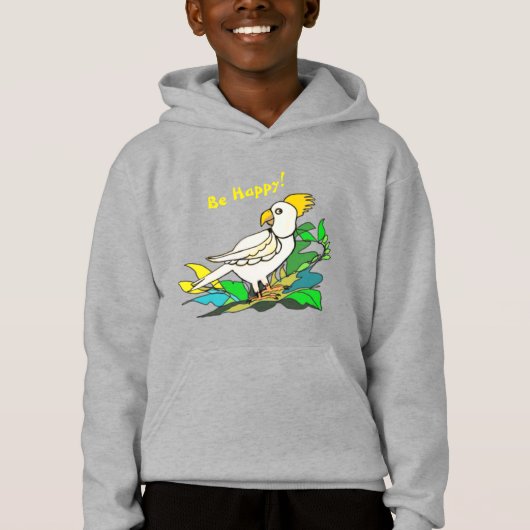 Wees blij met de cockatoo Hoodie (Voorkant)