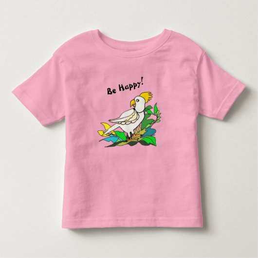 Wees blij met de cockatoo kinder shirts (Voorkant)