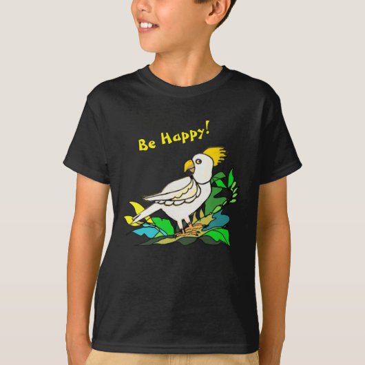 Wees blij met de cockatoo t-shirt (Voorkant)