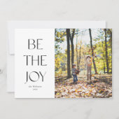 Wees blij met de eenvoudige één foto Kerstmis Feestdagenkaart (Voorkant)