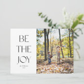 Wees blij met de eenvoudige één foto Kerstmis Feestdagenkaart (Staand voorkant)