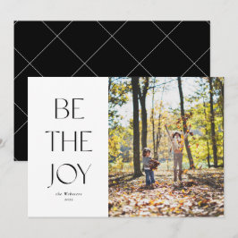 Wees blij met de eenvoudige één foto Kerstmis Feestdagenkaart